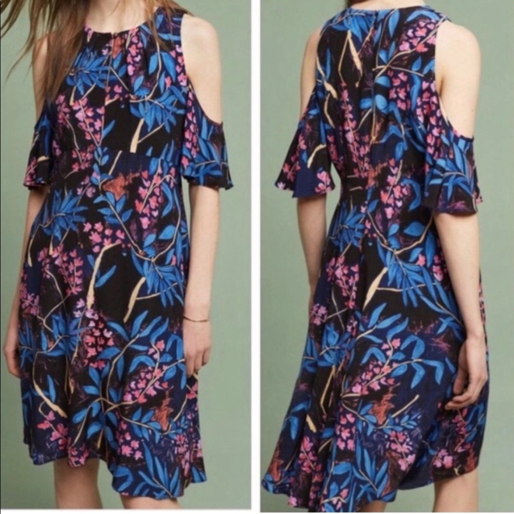 Anthropologie Maeve Ella Cold Shoulder Dress